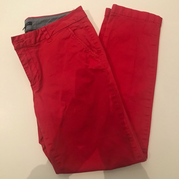 TOMMY HILFIGER bright red ankle chino pants size 8 - Picture 1 of 5